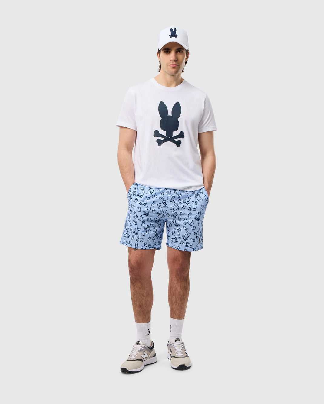 T Shirt Graphique Psycho Bunny Houston Graphic Tee Blanche Homme | SET-33742457